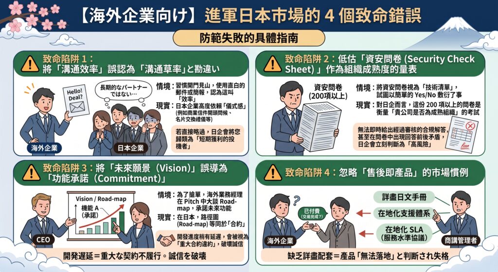【有料級】日本進出初期：從信任建立到長期夥伴關係的市場深耕指南 避坑指南：海外企業最常犯的 4 個致命錯誤