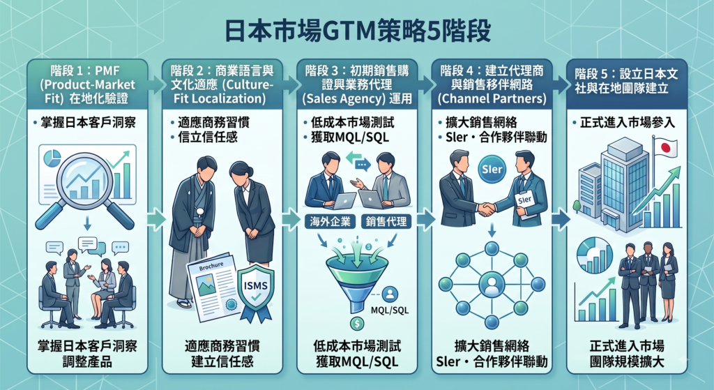 台灣saas&it企業進軍日本市場的5個關鍵步驟與gtm策略 日本市場的gtm5階段