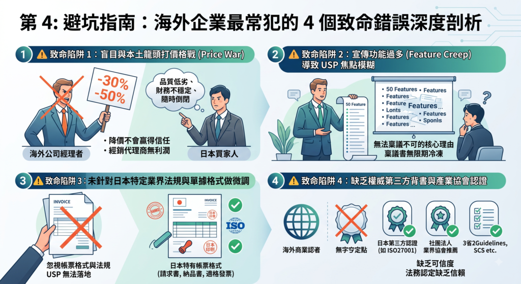 擺脫同質化競爭：日本b2b市場品牌定位與usp重構指南 避坑指南：海外企業最常犯的 4 個致命錯誤深度剖析